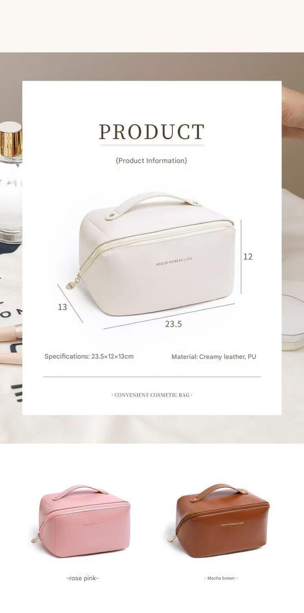 Multifunctional Toiletry Bag With Thickened PU Pillow Case Travel-Friendly Portable High-Fashion Makeup Bag Handheld Storage Pouch