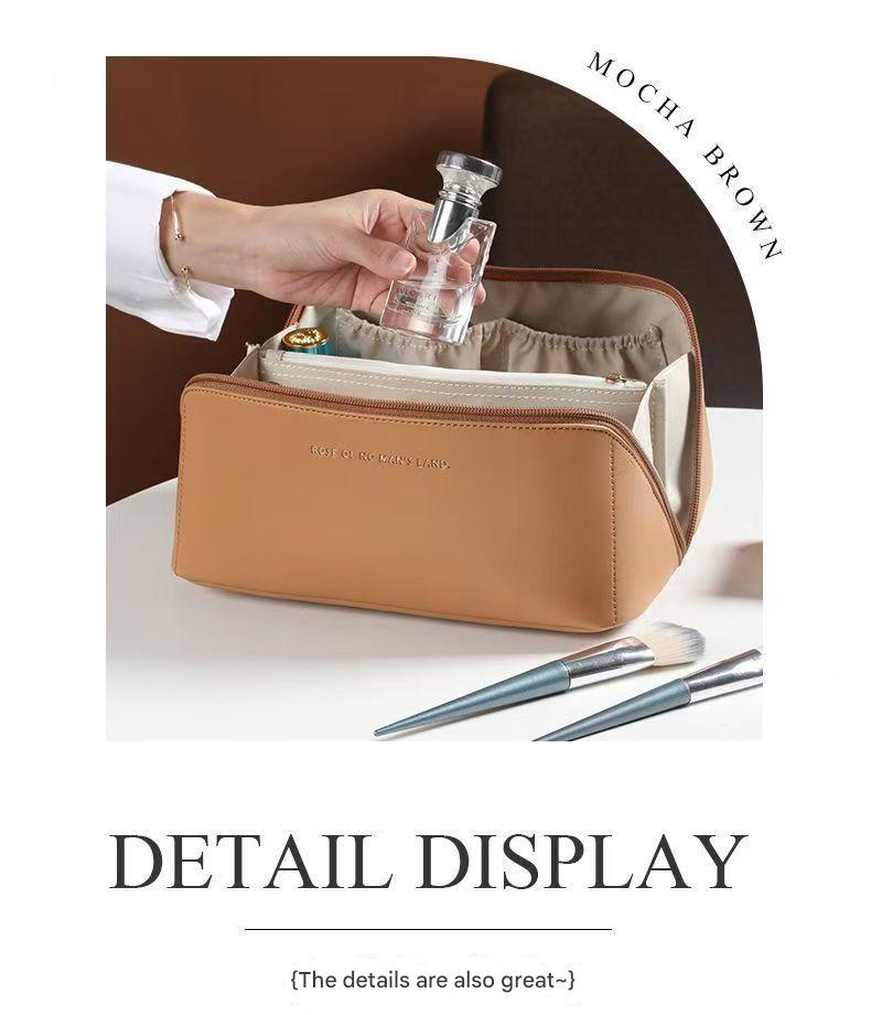 Multifunctional Toiletry Bag With Thickened PU Pillow Case Travel-Friendly Portable High-Fashion Makeup Bag Handheld Storage Pouch