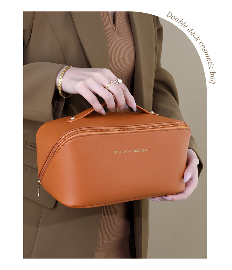 Multifunctional Toiletry Bag With Thickened PU Pillow Case Travel-Friendly Portable High-Fashion Makeup Bag Handheld Storage Pouch