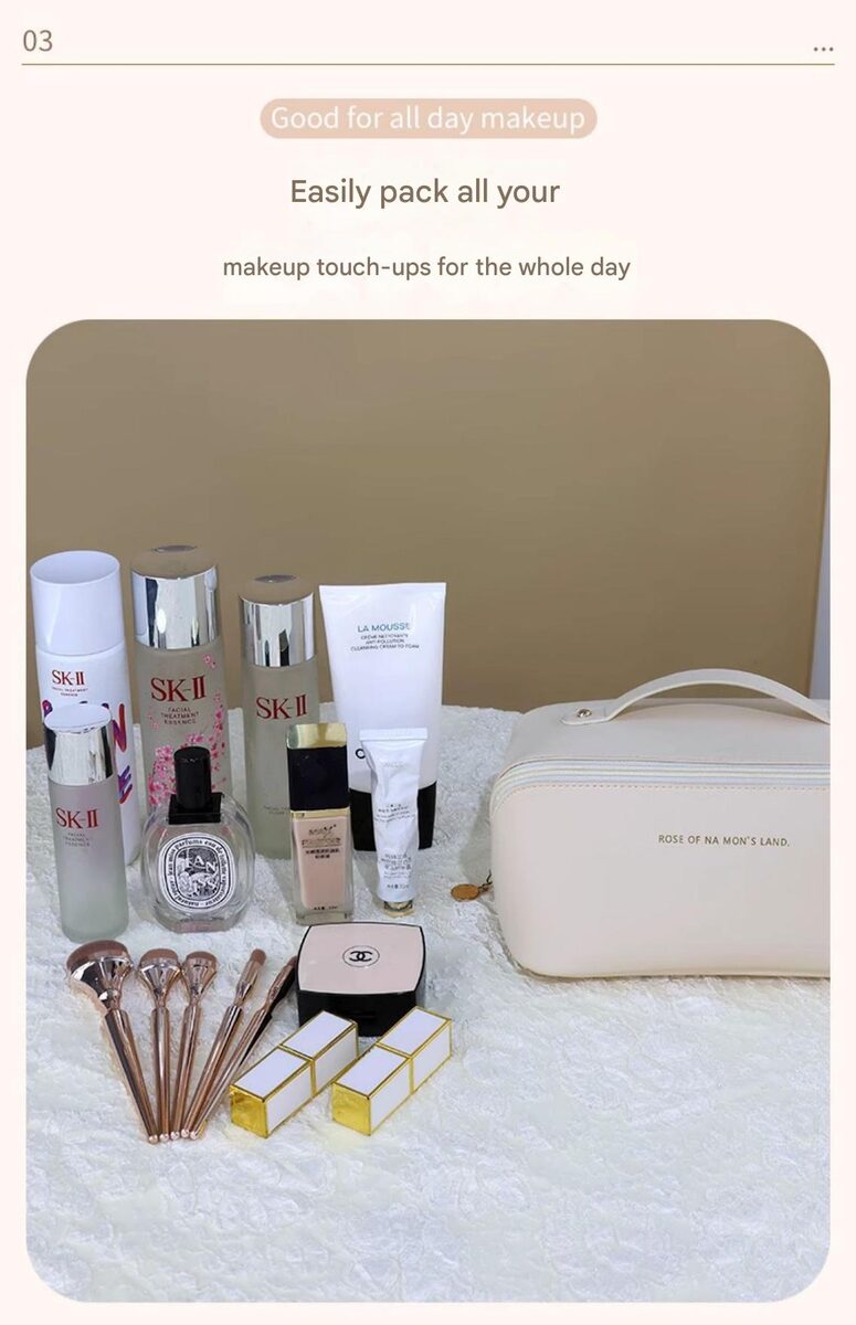 Multifunctional Toiletry Bag With Thickened PU Pillow Case Travel-Friendly Portable High-Fashion Makeup Bag Handheld Storage Pouch