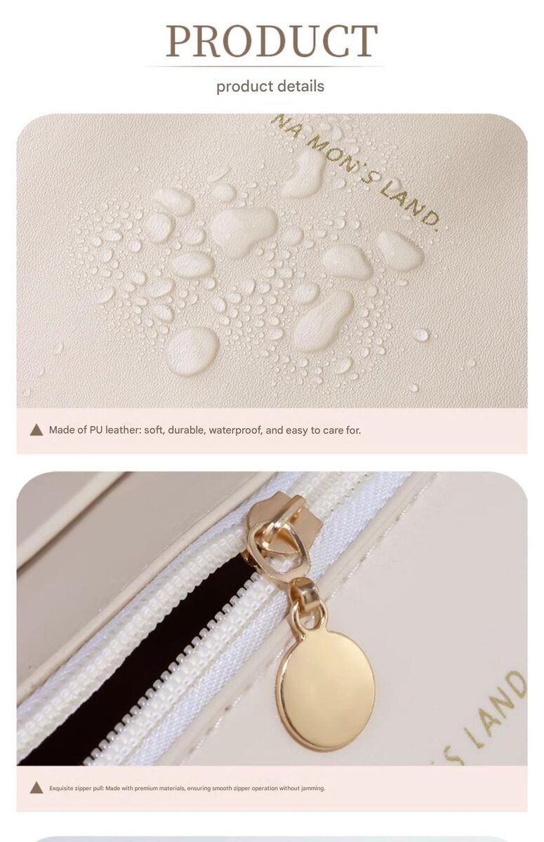 Multifunctional Toiletry Bag With Thickened PU Pillow Case Travel-Friendly Portable High-Fashion Makeup Bag Handheld Storage Pouch