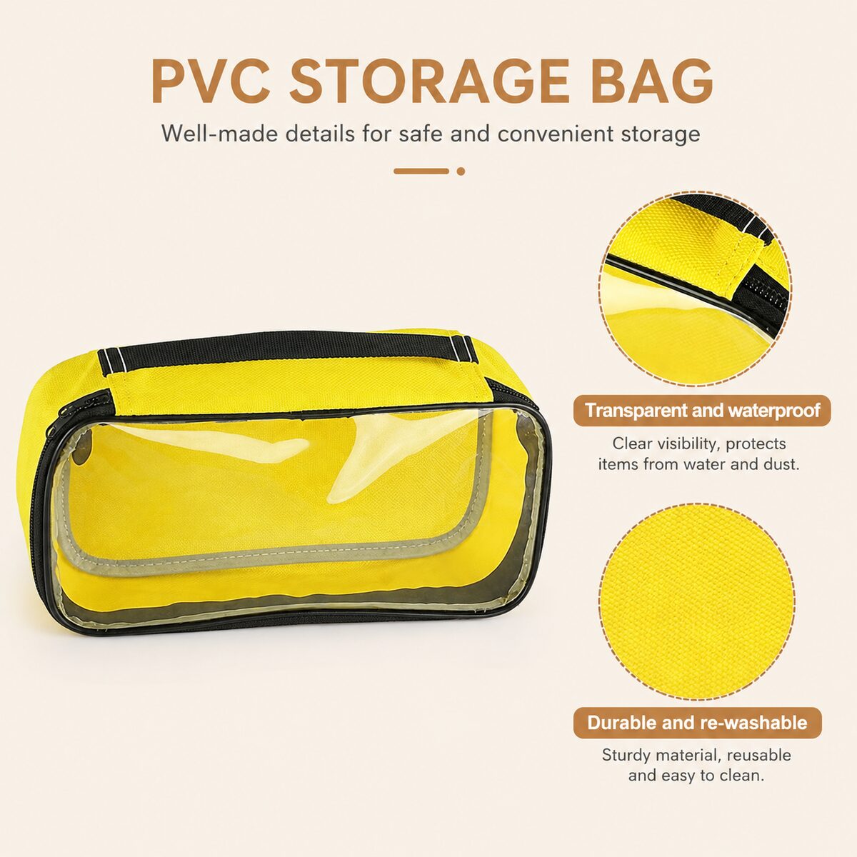 Yellow Waterproof Towel Storage Bag For Swimming Gym Beach Travel Foldable Wet Dry Pouch Keep Wet Towels And Clothes Separate