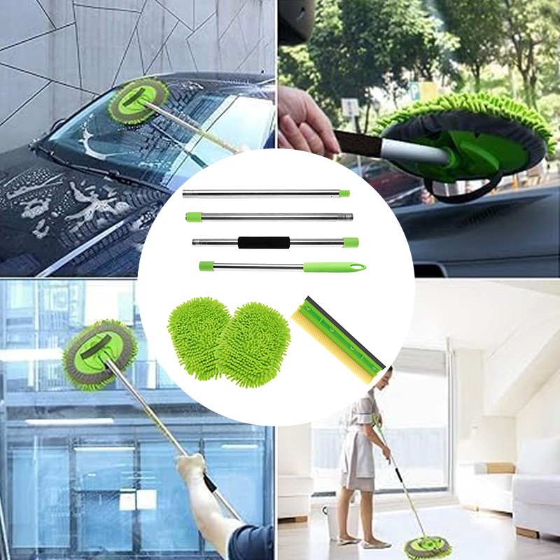 156cm Car Wash Mop Extendable Long Handle Cleaning Brush For Car Van Caravan Kit