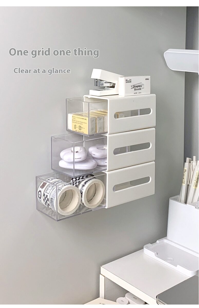 Wall-mounted Drawer Bathroom Cotton Puff Cotton Swab Storage Box