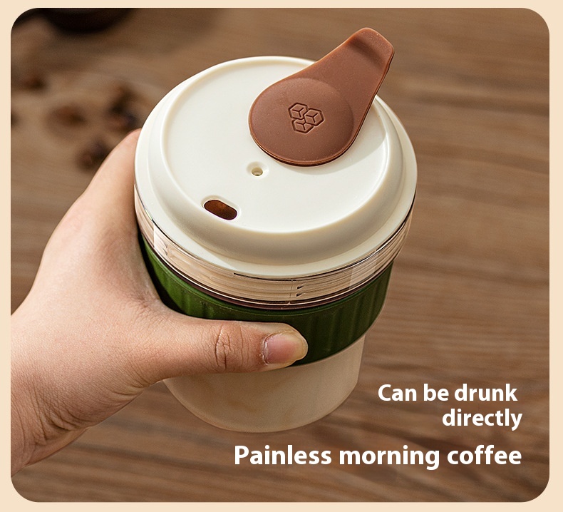 500ML Iced Brew Coffee Cup With Ice Cube Tray Leak Proof Versatile Iced Coffee Bottle For Home Office Travel Camping Tools