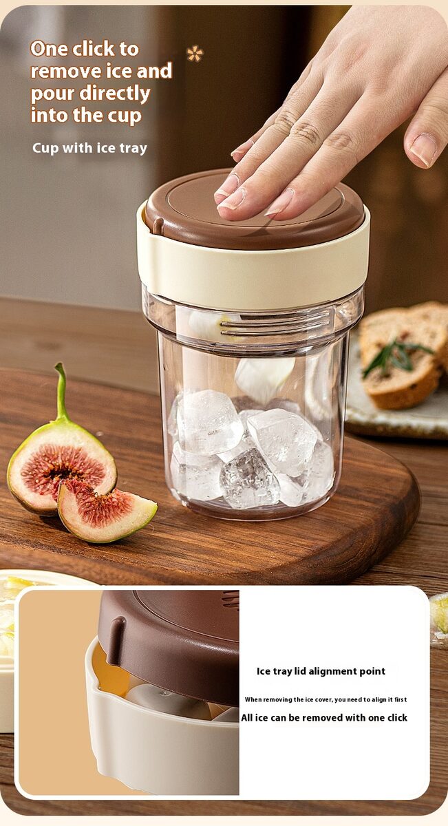 500ML Iced Brew Coffee Cup With Ice Cube Tray Leak Proof Versatile Iced Coffee Bottle For Home Office Travel Camping Tools