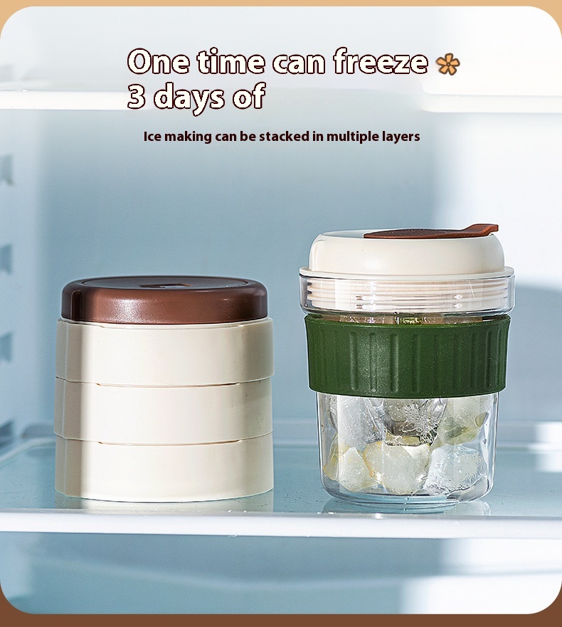 500ML Iced Brew Coffee Cup With Ice Cube Tray Leak Proof Versatile Iced Coffee Bottle For Home Office Travel Camping Tools