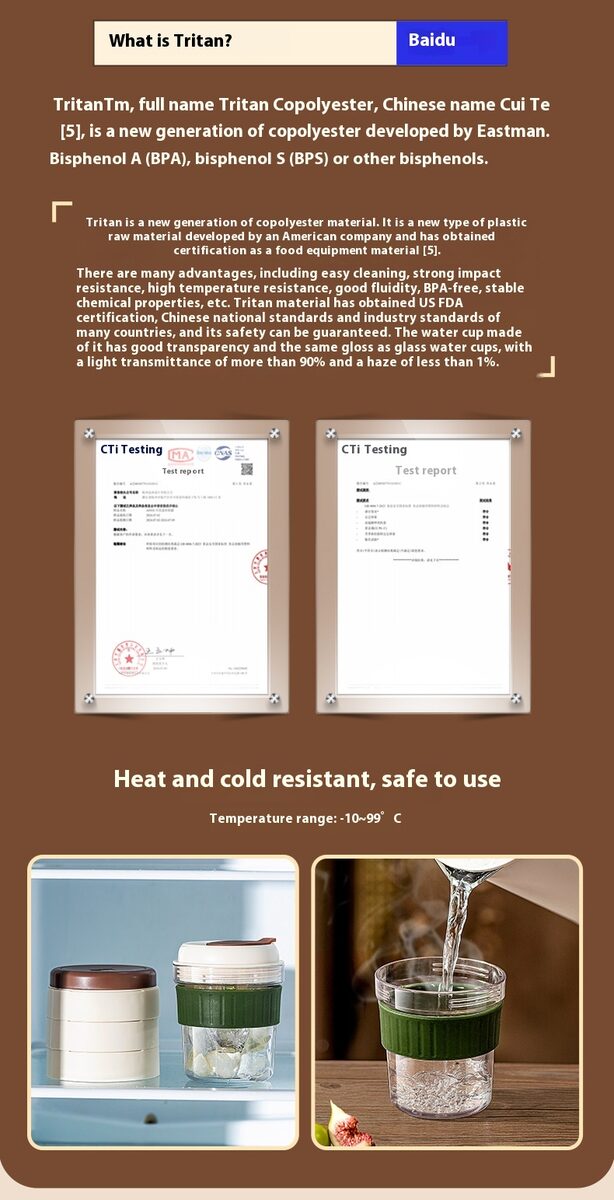 500ML Iced Brew Coffee Cup With Ice Cube Tray Leak Proof Versatile Iced Coffee Bottle For Home Office Travel Camping Tools